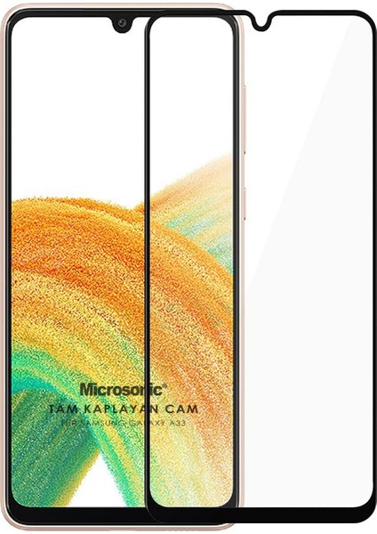 Samsung Galaxy A33 5g Tam Kaplayan Temperli Cam Ekran Koruyucu Siyah