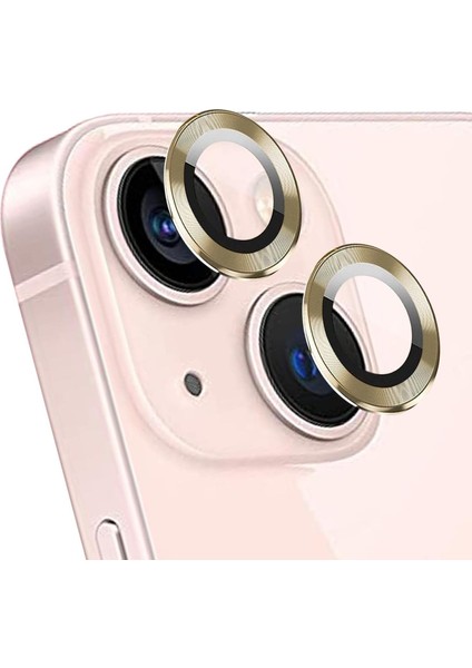 Ekran Koruyucu Apple iPhone 15 Için Tekli Kamera Lens Koruma Camı Gold