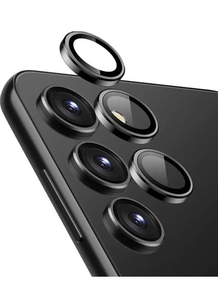 Kamera Lens Koruyucu Kırılmaz Metal Çerçeveli Kamera Lens Koruma Siyah Samsung Galaxy S23 S911 S23 Plus S916 ile Uyumlu Ürün