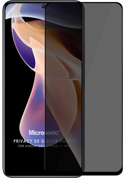 Xiaomi Redmi Note 11 Pro 5g Privacy 5d Gizlilik Filtreli Cam Ekran Koruyucu Siyah