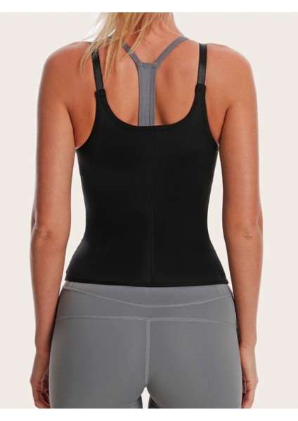 Type 1 Trigoso Model Askılı Latex Spor Korse Bel Şekillendirici 4 Aşamalı Korse Siyah Renk Slip Tek