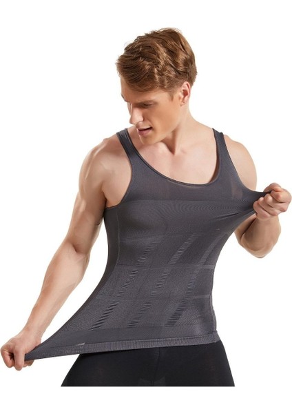 Type3 Toscana Model Spor Korse Atlet Göbek Eriten Fit Gösteren Atlet Lastikli Atlet Gri Renk Incelt modelleri