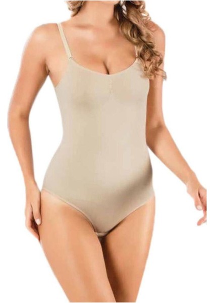 Type 1 Kadın Çıtçıtlı Dikişsiz Body Korse Atlet 82% Poliamid, 18% Elastanince Sıkılaştırıcı 1'li Be