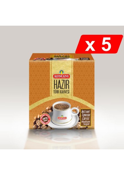 Hazır Türk Kahvesi Orta Şekerli (20 Adet x 9 Gr) 5li Paket