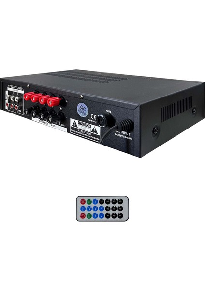 Hepa Merz HB-300 Stereo Mixer Amfi 4-8 Ohm 2 Çıkışlı 2X150W Anfi Bluetooth USB