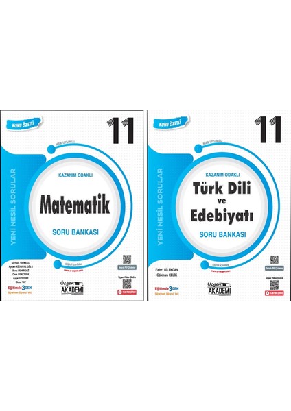 Üçgen Akademi 2025 11. Sınıf Türk Dili ve Edebiyatı - Matematik Konunun Özü Soru Bankası 2 Kitap