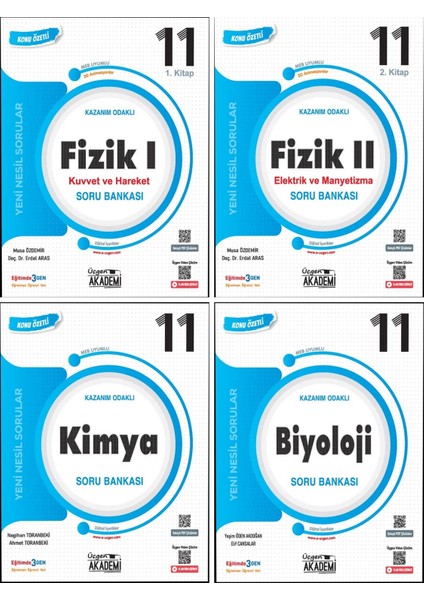 Üçgen Akademi 2025 11. Sınıf Fizik - Kimya - Biyoloji Konunun Özü Soru 4 Kitap