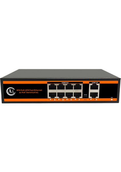 ND1P802ALF-8*10/100M Bıt Ports 2*10/100M Uplınk Port Watchdog Poe Swıtch