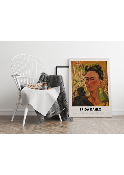 Sanatsal Tablo Salon Duvar Dekorasyonu Frida Kahlo Kanvas Tablo Cafe Dekor Modern Tablo