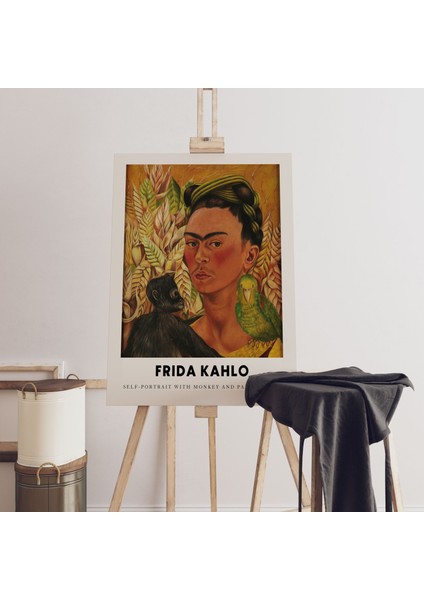 Sanatsal Tablo Salon Duvar Dekorasyonu Frida Kahlo Kanvas Tablo Cafe Dekor Modern Tablo