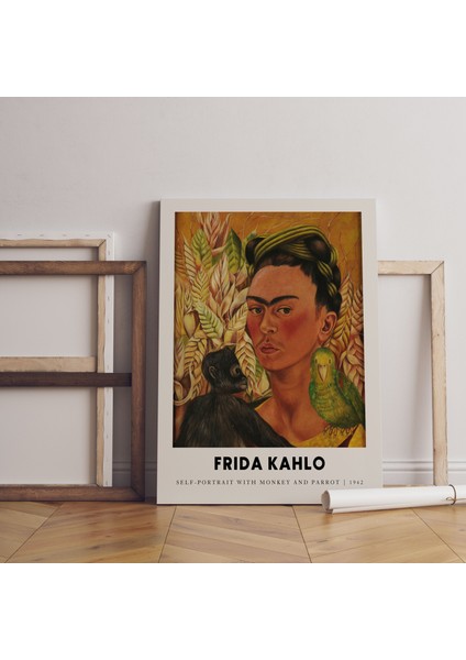 Sanatsal Tablo Salon Duvar Dekorasyonu Frida Kahlo Kanvas Tablo Cafe Dekor Modern Tablo