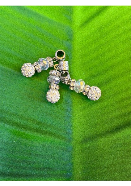 3 Adet Zirkon ve Kristal Taşlı Kolye Küpe Yapım Aparatı