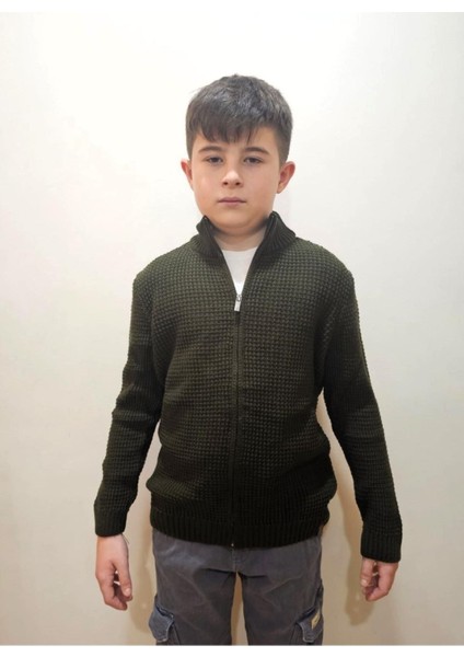 Alexandergardı Yarım Balıkçı Yaka Fermuarlı Çocuk Hırka (C23-7104)