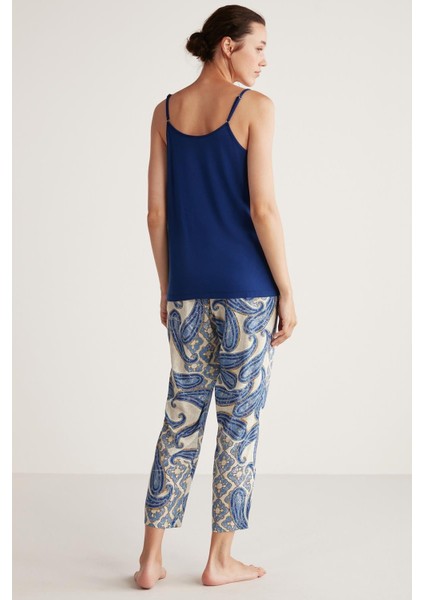 Kadın 3 Lü Lacivert Pijama Takımı C0T2N5O2