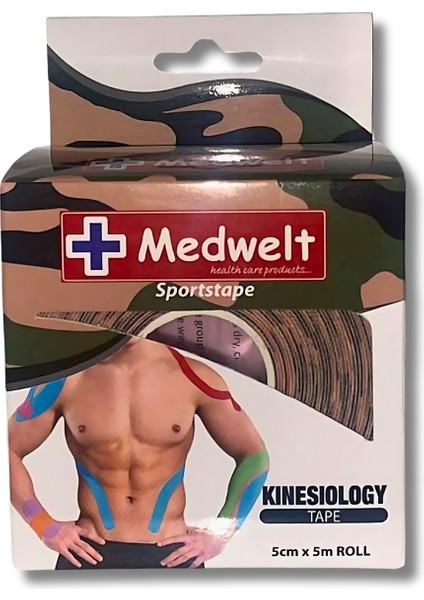 2 Adet Kinesio Bandı Ağ Rı Bandı Kamuflaj 5 Metre x 5 cm