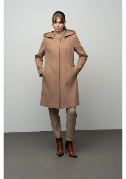 Çıkabilir Kapüşonlu Kup Detaylı Kaban Kamel 3041 fırsatları