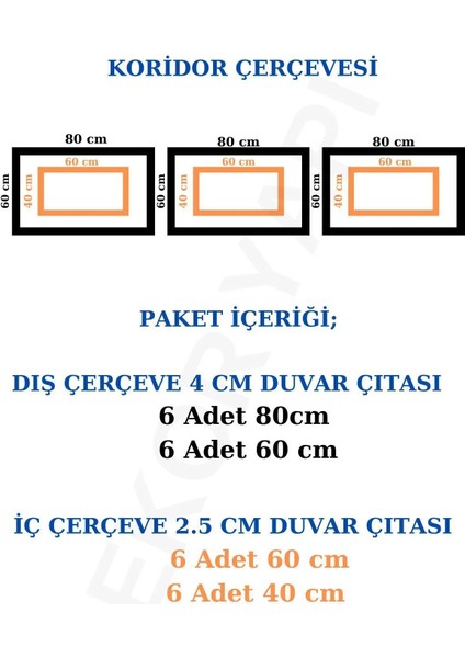 Dekoratif Boyanabilir Antre ve Koridor Çerçevesi, Duvar Çıtası