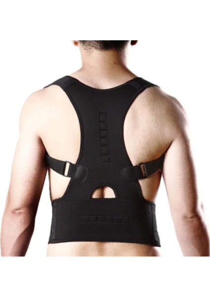 Siyah Spor Manyetik Dik Duruş Korsesi