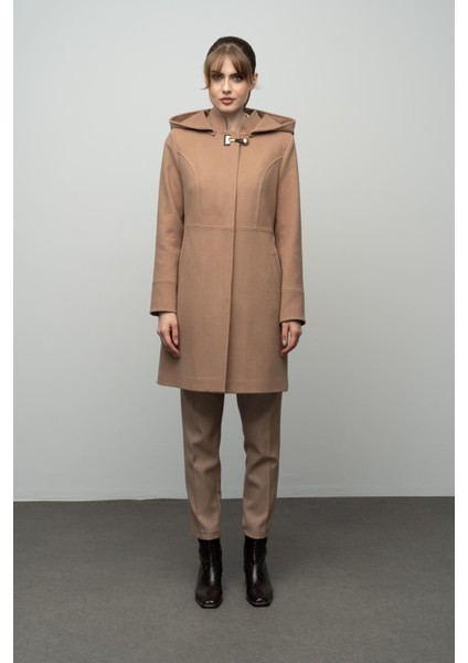 Çıkabilir Kapüşonlu Metal Aksesuarlı Kaban Kamel 3036 fiyatları