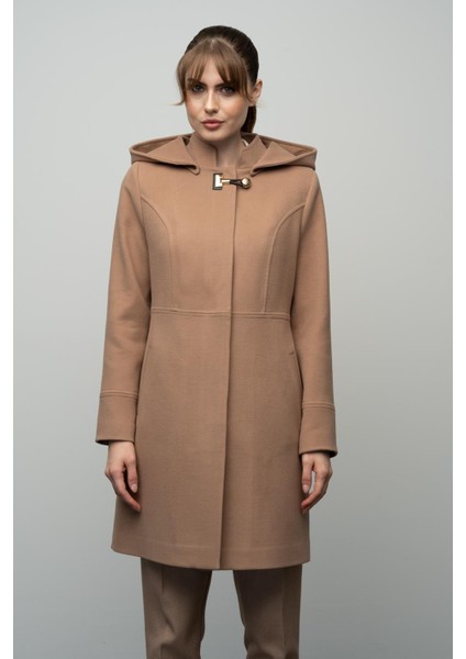 Çıkabilir Kapüşonlu Metal Aksesuarlı Kaban Kamel 3036 fırsatları