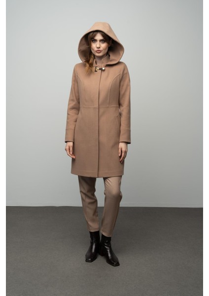 Çıkabilir Kapüşonlu Metal Aksesuarlı Kaban Kamel 3036 indirimleri