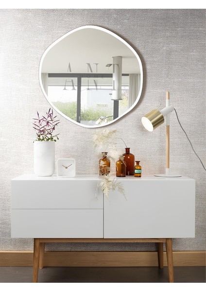 Arya Ayna Asimetrik Ayna, Dekoratif Ayna, Duvar Aynası Banyo Aynası Holl Aynası 80CM