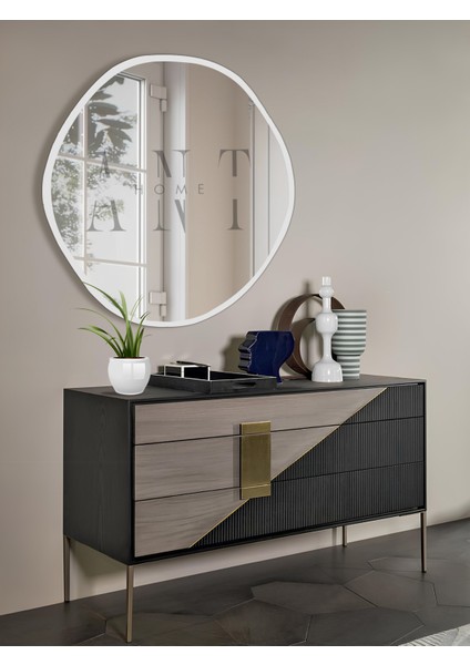 Arya Ayna Asimetrik Ayna, Dekoratif Ayna, Duvar Aynası Banyo Aynası Holl Aynası 80CM modelleri
