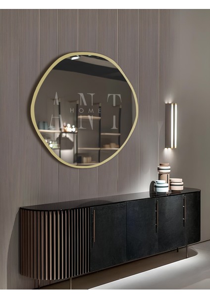 Arya Ayna Asimetrik Ayna, Dekoratif Ayna, Duvar Aynası Banyo Aynası Holl Aynası 80CM