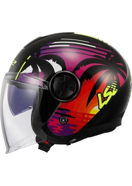 Classy Palm Siyah Kask (Güneş Vizörlü)