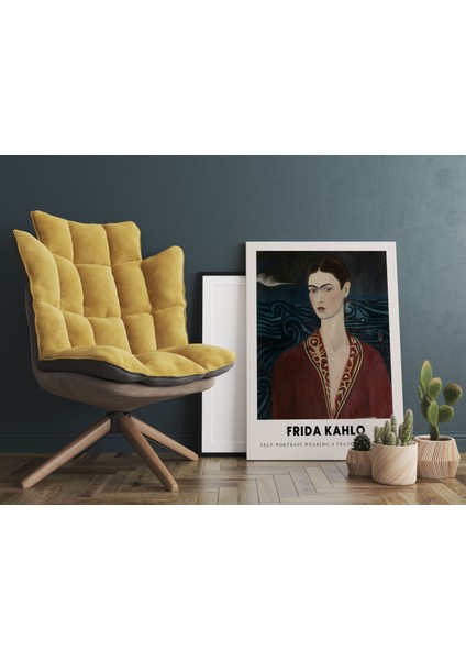 Sanatsal Tablo Salon Duvar Dekorasyonu Frida Kahlo Kanvas Tablo Cafe Dekor Modern Tablo