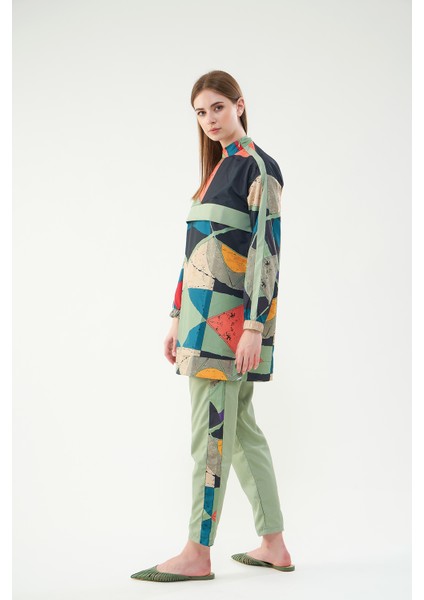 Desenli Tesettür Mayo Çağla Kısa fırsatları