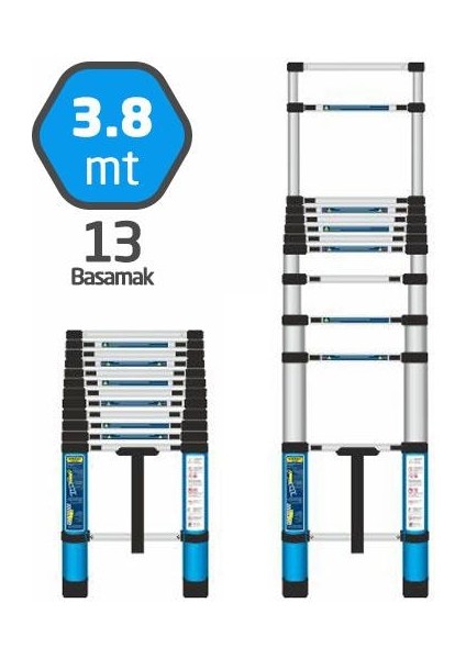 504322 Teleskopik Merdiven 13 Basamak 380 cm