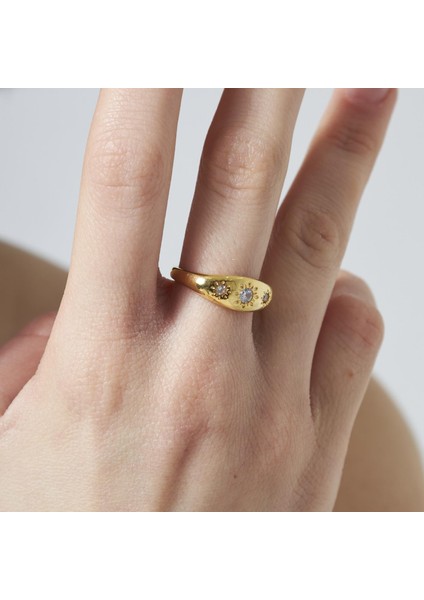 Güneş Desenli Taşlı Yüzük fırsatları