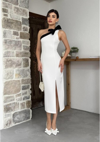 Nadya Midi Atlas Elbise