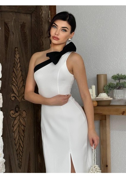 Nadya Midi Atlas Elbise