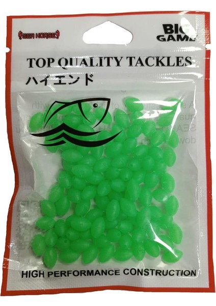 Fosforlu Yumuşak Boncuk 5*8mm (50 Adet) - Yeşil