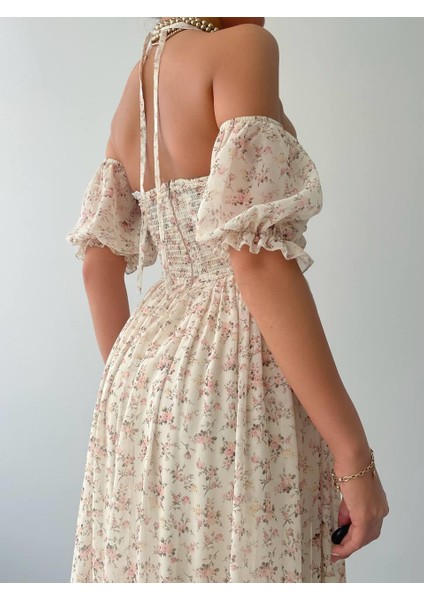 Alessa Şifon Gloplu Midi Astarlı Elbise fiyatları