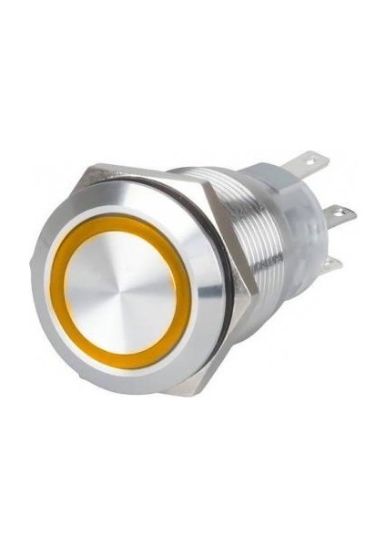 Krom LED Buton On-Off Turuncu 12-24V