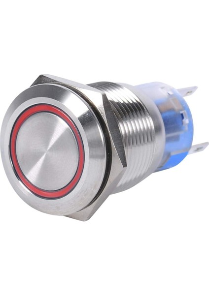 Krom LED Buton On-Off Kırmızı 12-24V