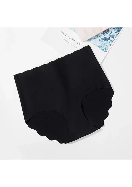 Kadın Mikro Şeffaf Dikişsiz Külot Ince Nefes Alabilir Elastik Yüksek Bel Esnek Iz Yapmaz Korse Siyah fırsatları