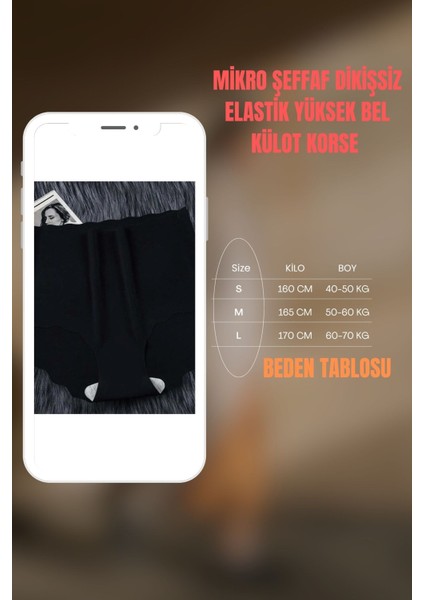 Kadın Mikro Şeffaf Dikişsiz Külot Ince Nefes Alabilir Elastik Yüksek Bel Esnek Iz Yapmaz Korse Siyah indirimleri