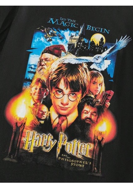 Stıl-X Harry Potter Baskılı Bisiklet Yaka, Pamuklu Oversıze Unısex Tshırt fiyatları