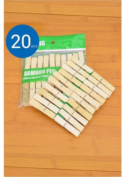 Ahşap Çamaşır Mandalı 20 Adet