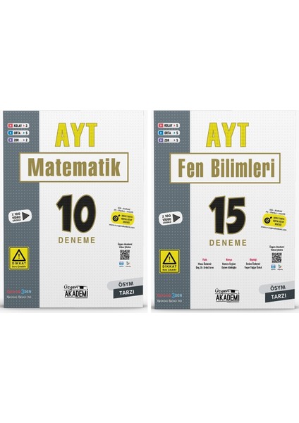 Üçgen Akademi 2024 AYT Matematik - Fen Bilimleri Deneme Sınavı 2 Kitap