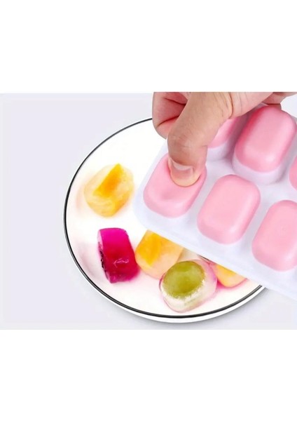 Kapaklı 14 Kavite Silikon Altı Buz Kalıbı, Bpa Içermeyen Plastik Buz Kalıpları, Yığılabilir ve Kolay Çıkarılabilir 2 Adet fiyatları
