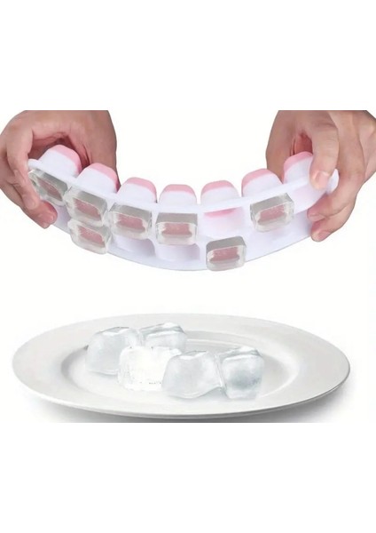 Kapaklı 14 Kavite Silikon Altı Buz Kalıbı, Bpa Içermeyen Plastik Buz Kalıpları, Yığılabilir ve Kolay Çıkarılabilir 2 Adet modelleri