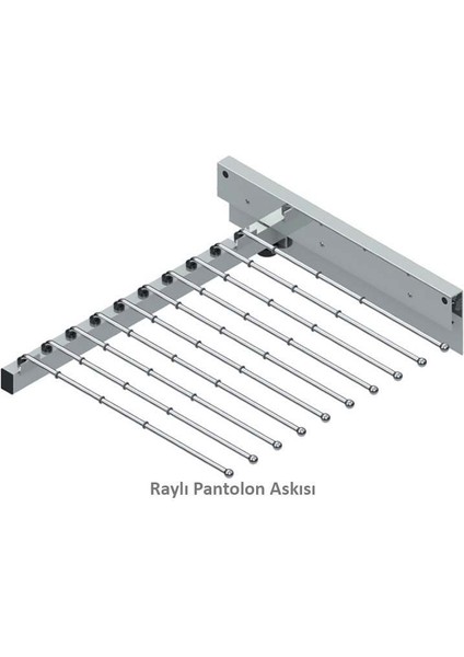 S-6035-G Raylı Pantolon Askısı G:50 cm
