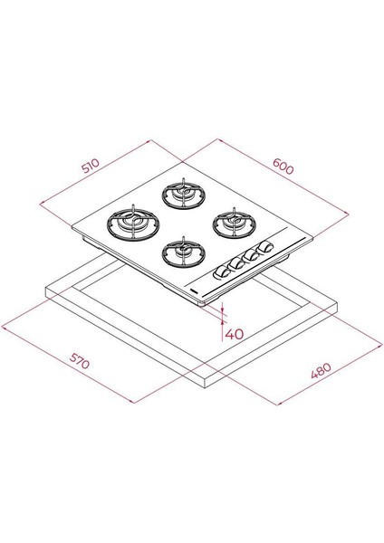 Chef 5 Siyah Ankastre Set (Hak 625BK-GBE 64002- ATV60)