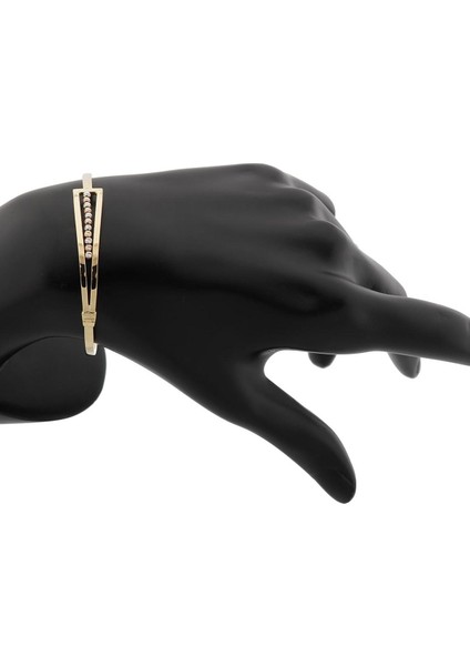 14 Ayar Altın Geometrik Tasarım Kelepçe Bilezik modelleri