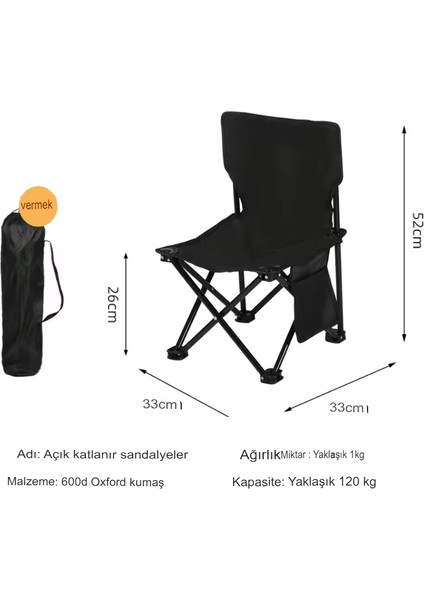 Siyah Orta Boy Katlanır Kamp Piknik Rejisör Sandalyesi ve Taşıma Çantalı Bahçe Sandalyesi Dinlenme Koltuğu modelleri